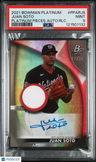 2021 Bowman Platinum Platinum Pieces Autograph Relics Juan Soto PSA 9