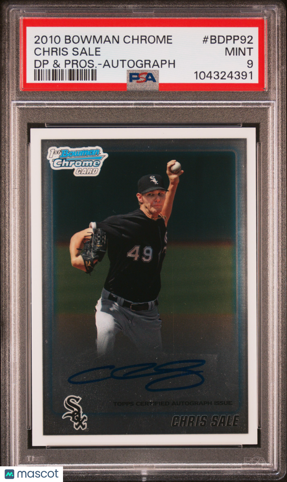2010 Bowman Chrome Draft Picks &amp; Prospects Chris Sale Dp &amp; Pros.-Autograph PSA 9