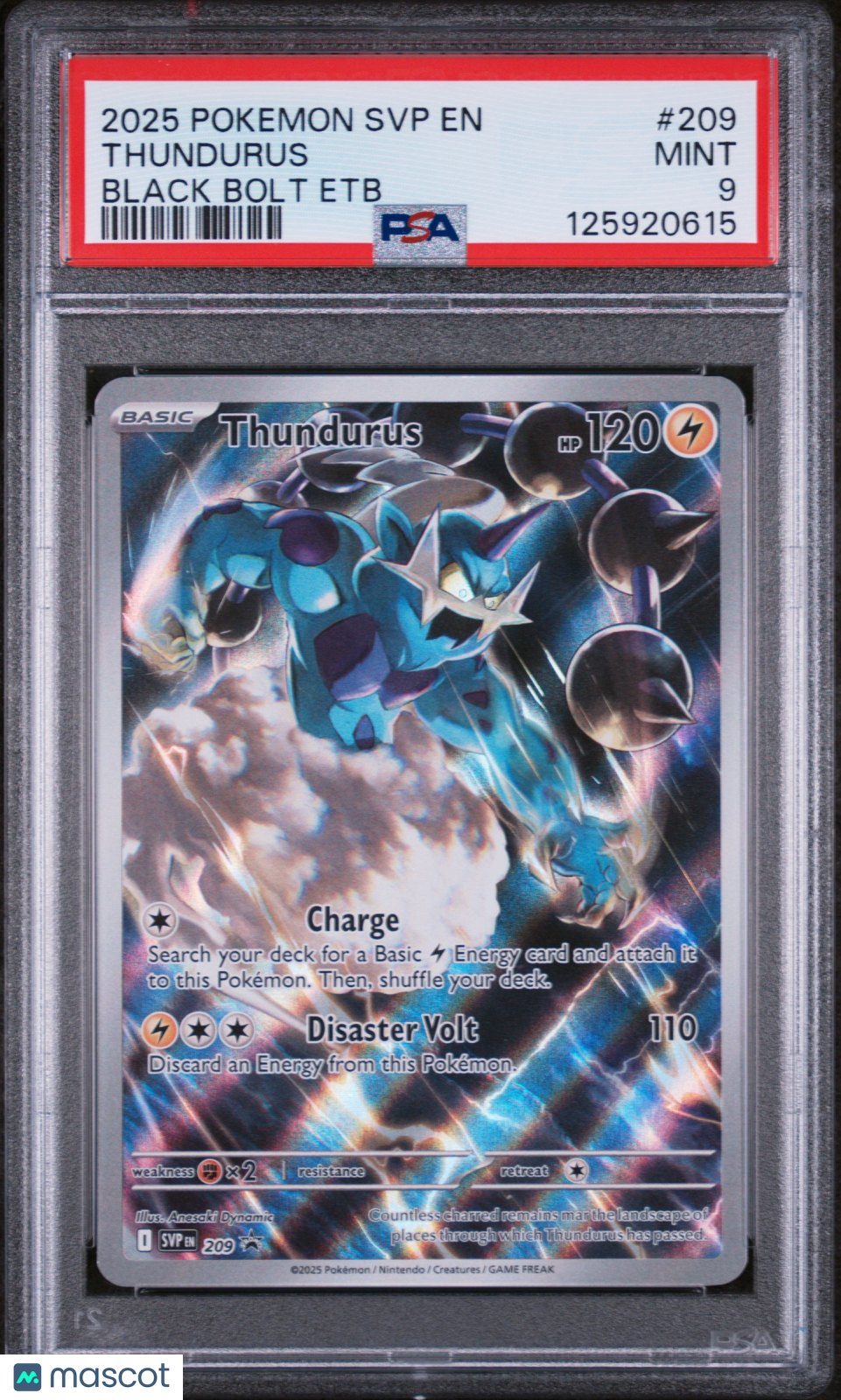 2025 Pokemon Svp En-Sv Black Star Promo Thundurus Black Bolt Etb PSA 9