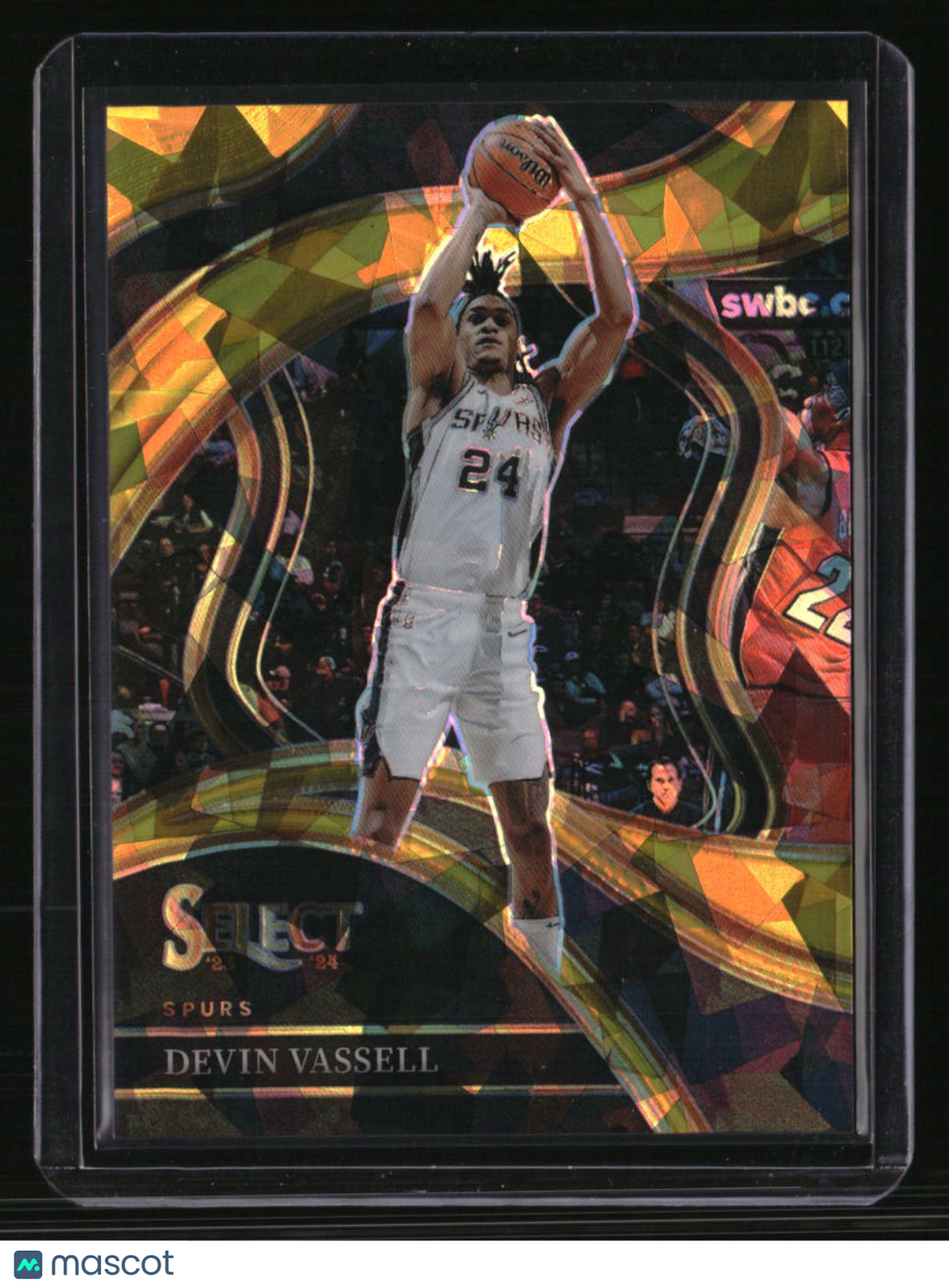 2023-24 Panini Select Devin Vassell Gold Cracked Ice Prizms #/10