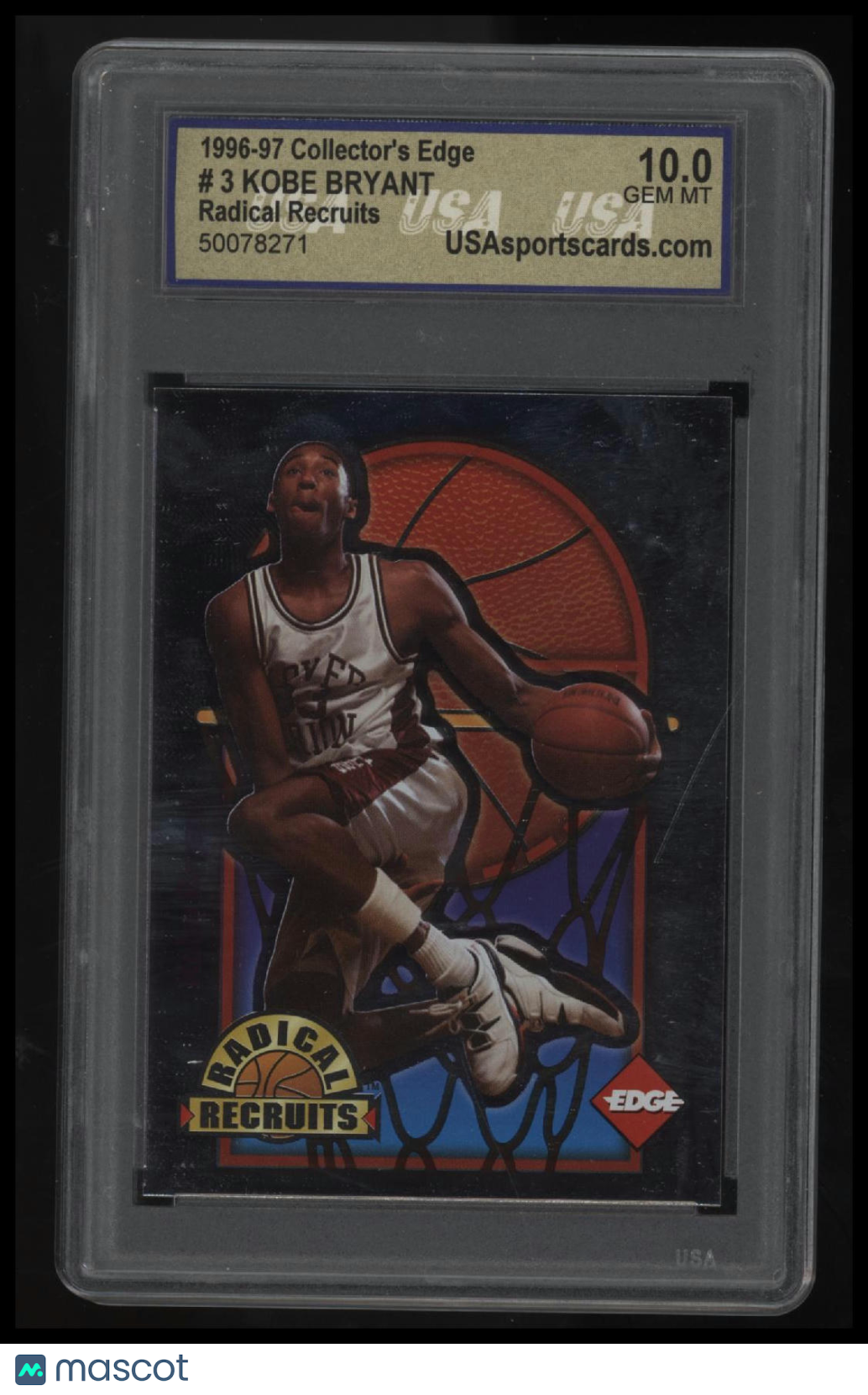 1996 Rookie Rage Kobe Bryant Radical Recruits Holofoil Factory Set USA 10