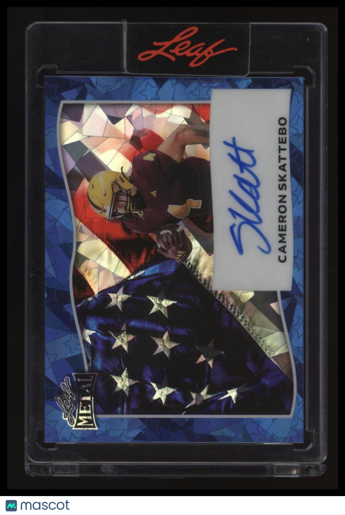 2025 Leaf Metal Independence Day Crystal Flag Blue Cameron Skattebo #/3