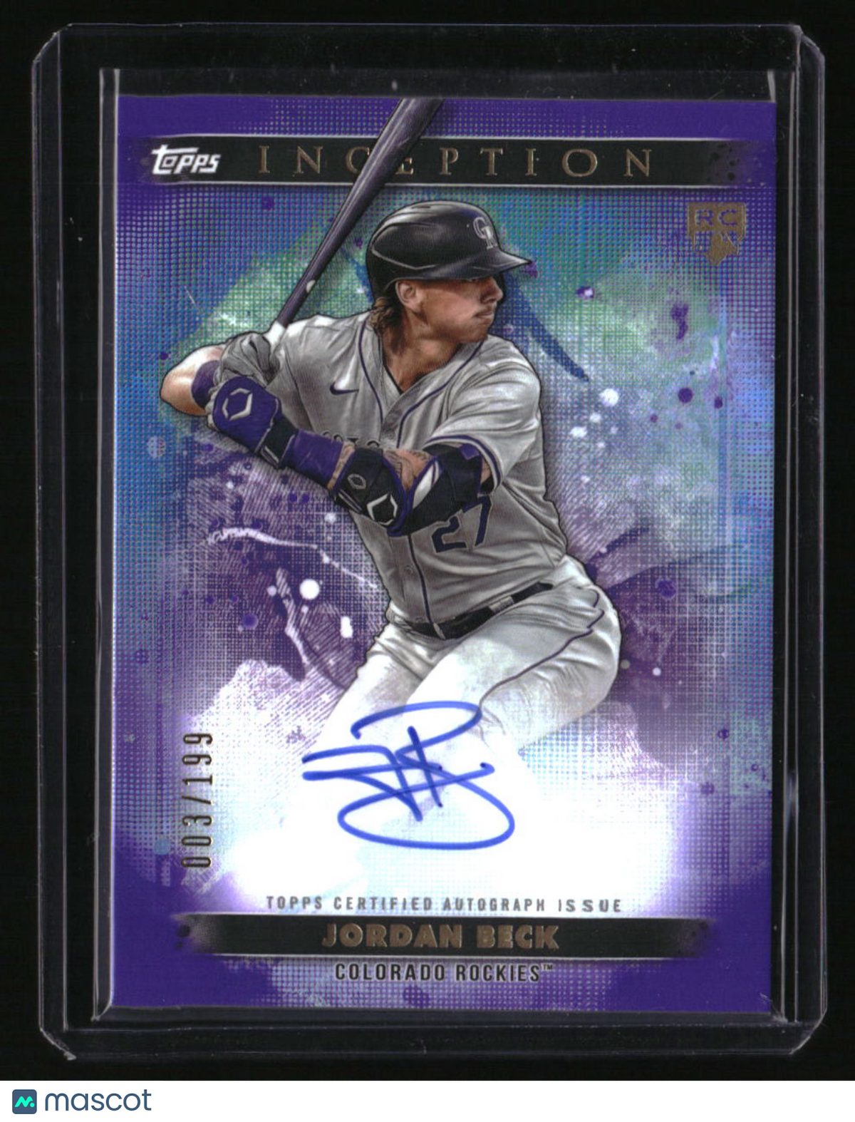2024 Topps Inception Jordan Beck Rookie and Emerging Star Auto Purple #/199