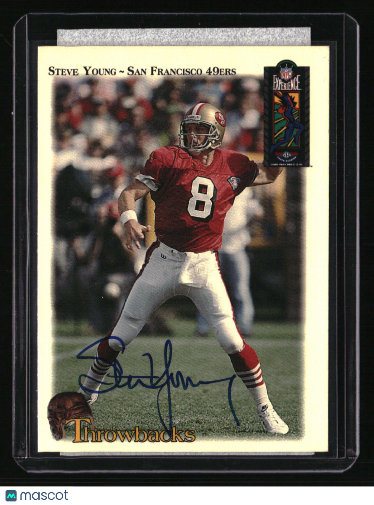 1995 Classic NFL Experience Steve Young Throwbacks Auto #/1995 Goldin COA