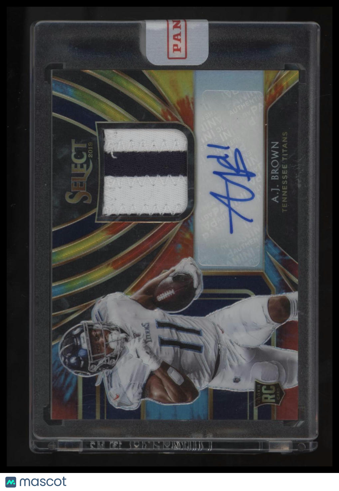 2019 Panini Select A.J. Brown Rookie Signature Memorabilia Tie-Dye Prizm #/25