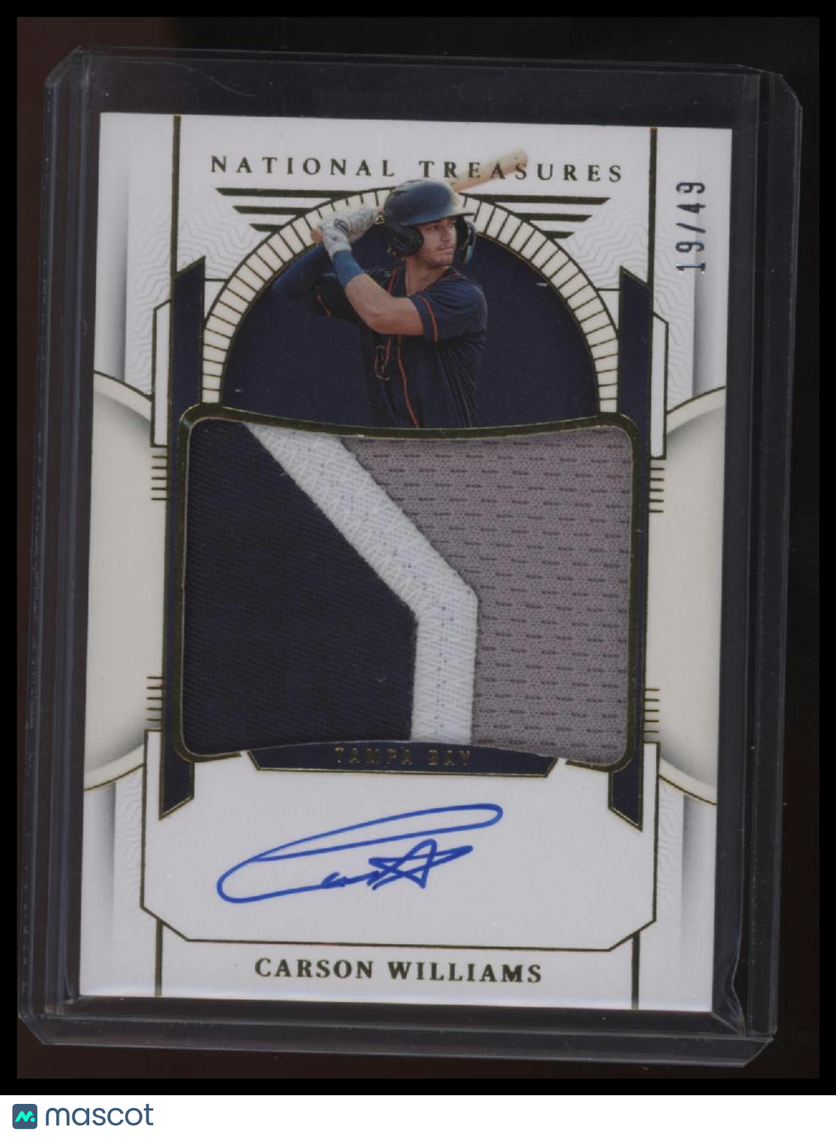 2024 Panini National Treasures Carson Williams Prospect Material Sig. Gold #/49