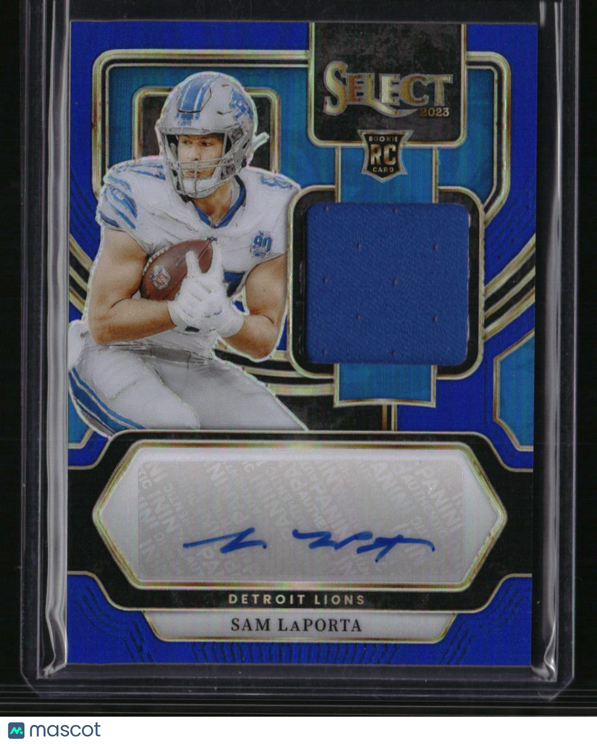 2023 Panini Select Sam LaPorta Rookie Signature Memorabilia Blue Prizm #/75