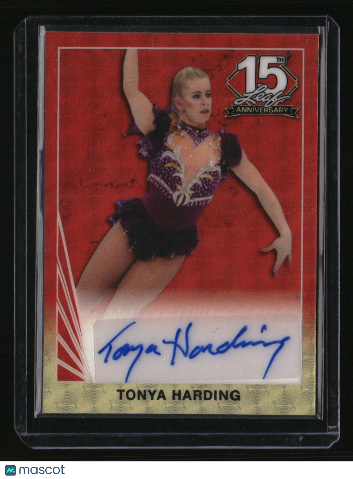 2024 Leaf Collective Tonya Harding 1990 Leaf Autographs Red &amp; Gold #/1