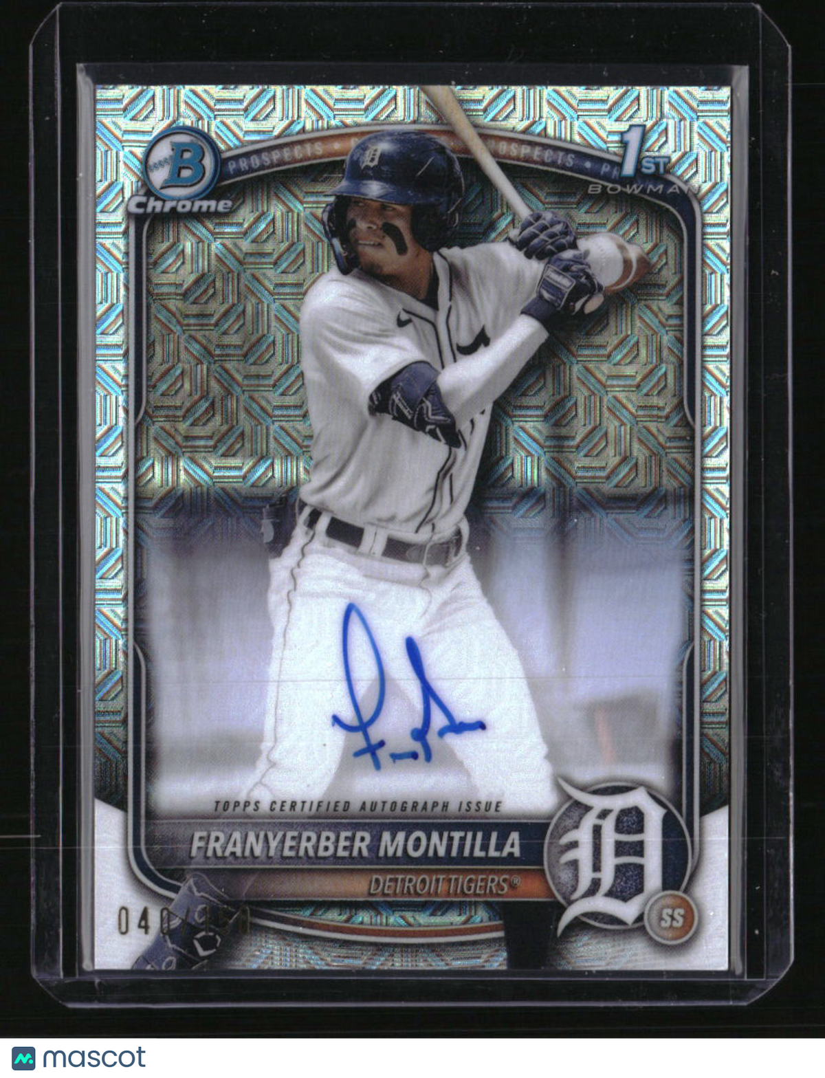 2025 Bowman Franyerber Montilla Chrome Prospects Auto HTA Choice Refractor #/150