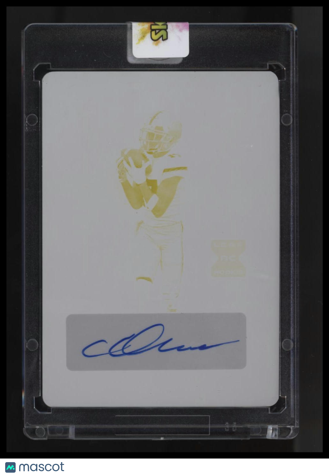 2022 Leaf Trinity Football Chris Olave Yellow Printing Plate 1/1 Autograph