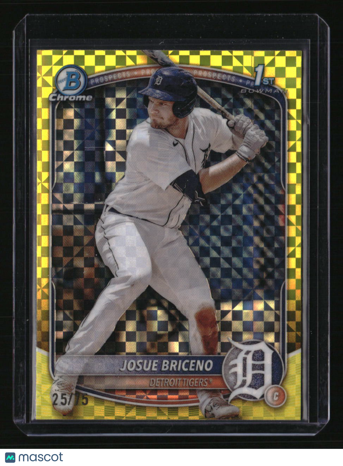 2025 Bowman Josue Briceno Chrome Prospects Yellow X-Fractor #/75