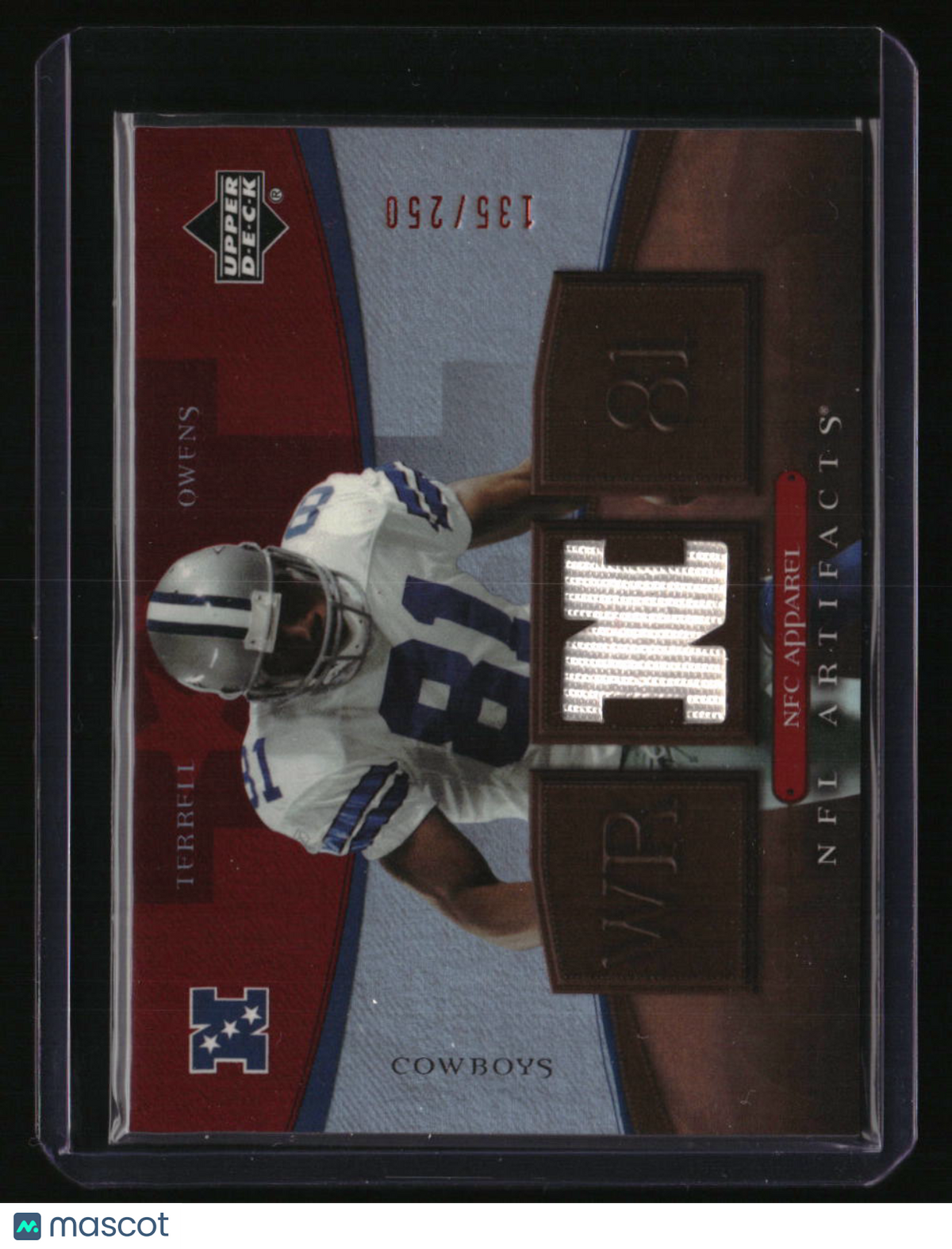 2007 Upper Deck Artifacts Terrell Owens AFC/NFC Apparel Red #/250