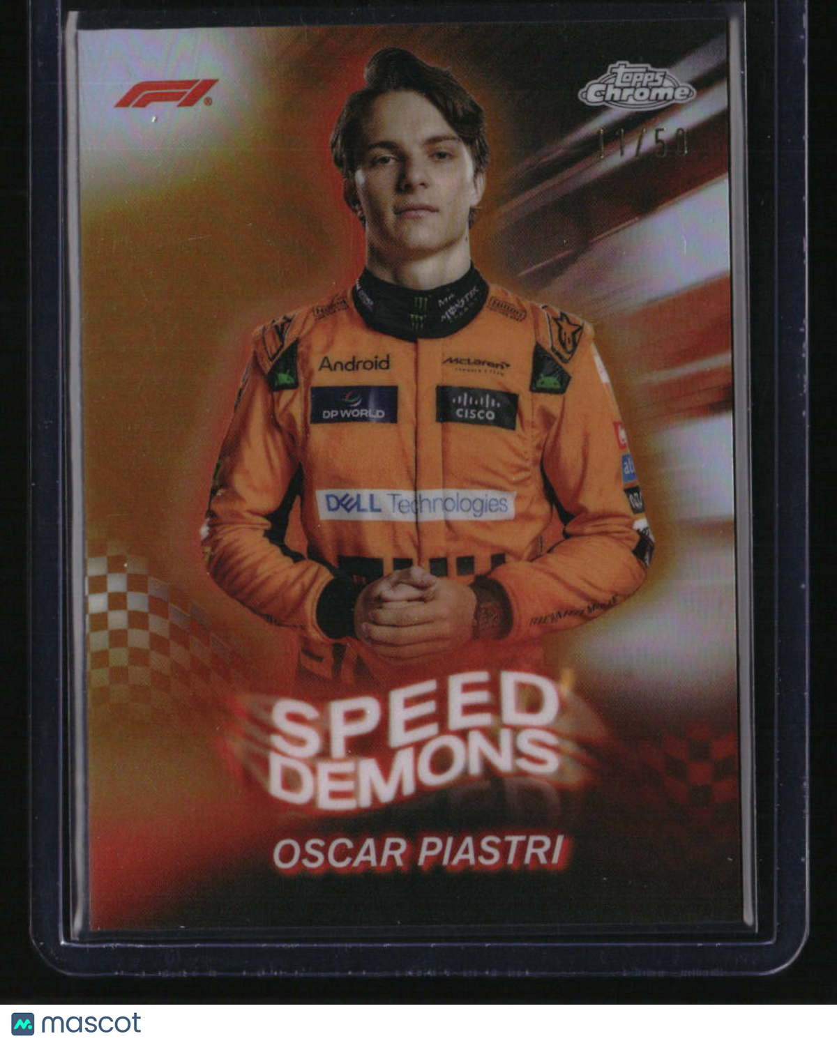 2024 Topps Chrome Formula 1 Oscar Piastri Speed Demons Gold Refractors #/50