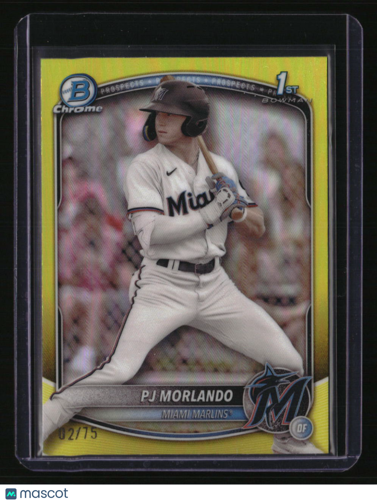 2025 Bowman PJ Morlando Chrome Prospects Yellow Refractor #/75
