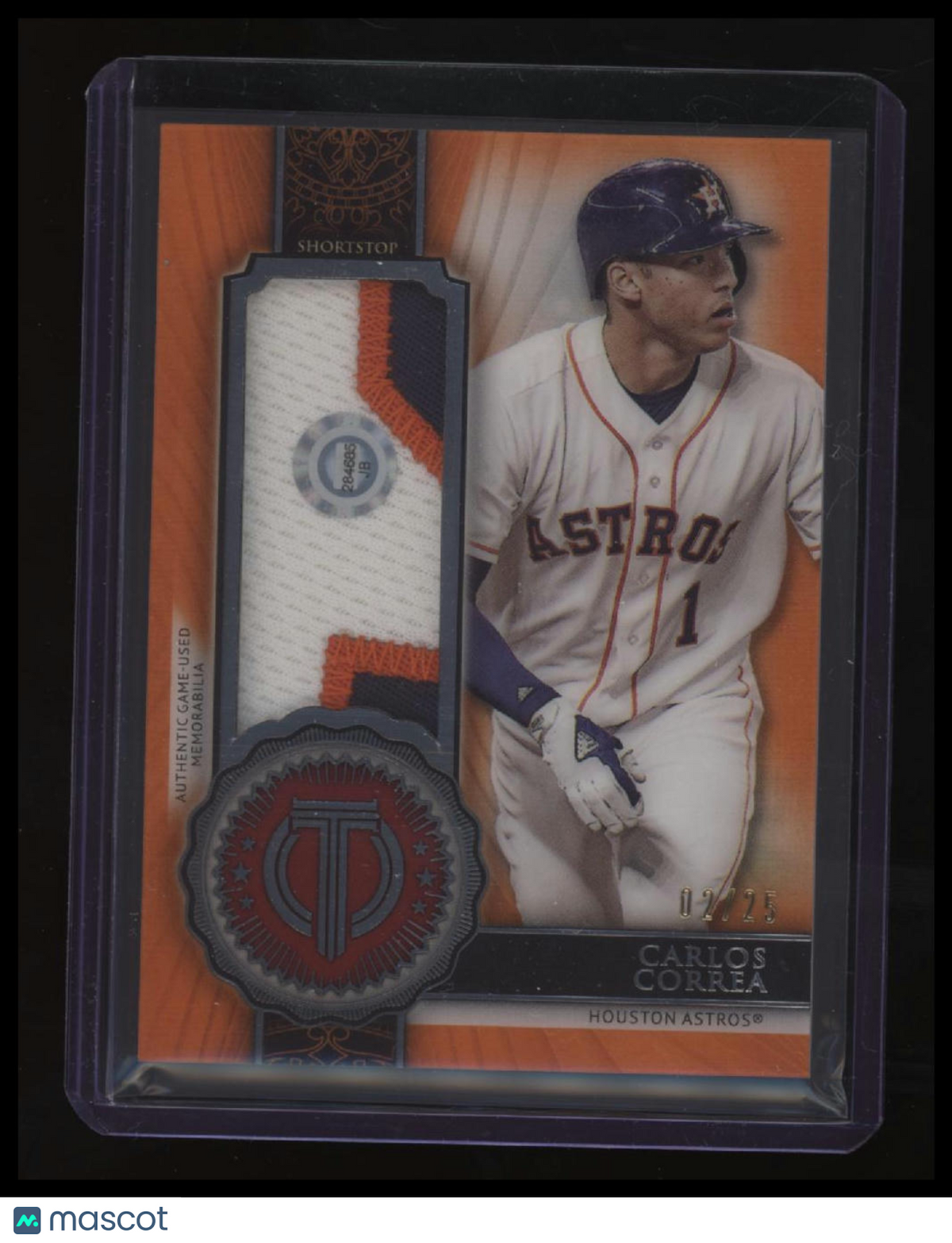 2017 Topps Tribute Carlos Correa Stamp of Approval Relics Orange #/25
