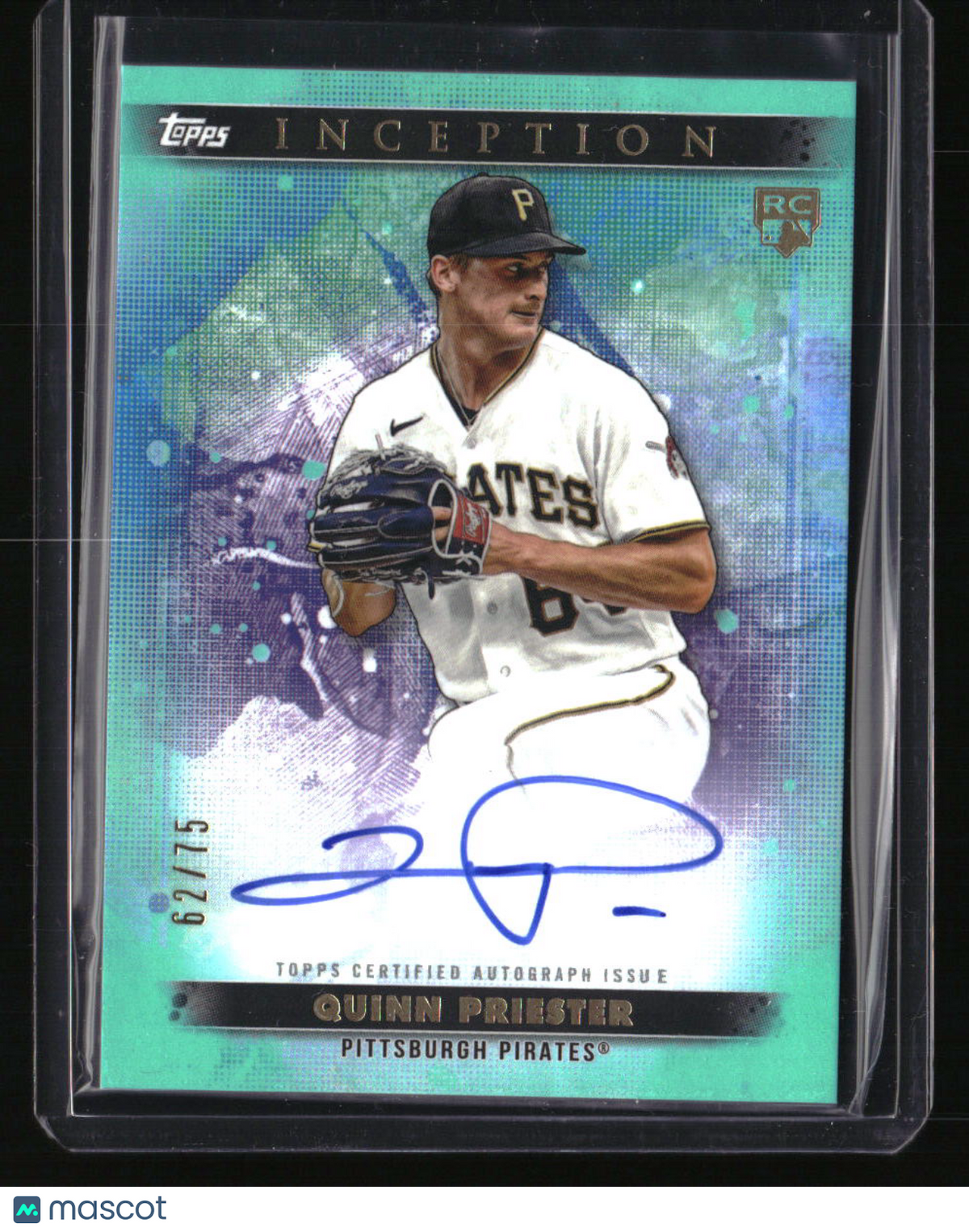 2024 Topps Inception Quinn Priester Rookie and Emerging Star Autos Aqua #/75