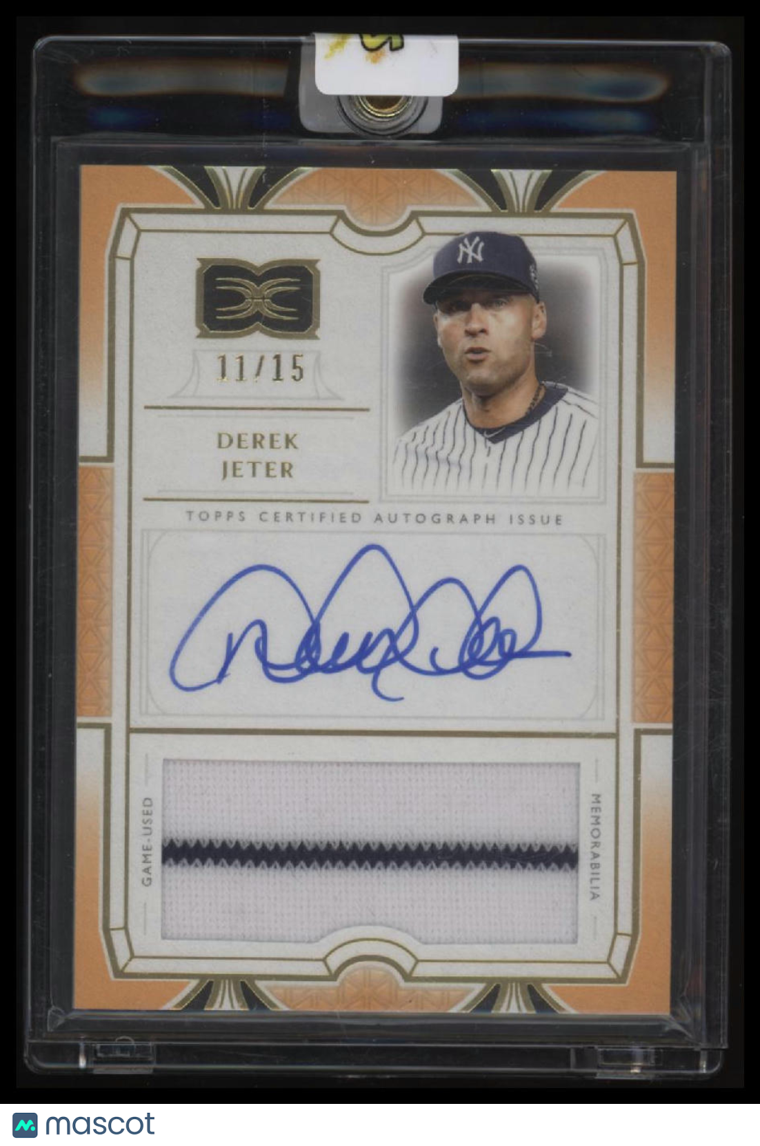 2024 Topps Definitive Collection Derek Jeter Autograph Relics Orange #/15