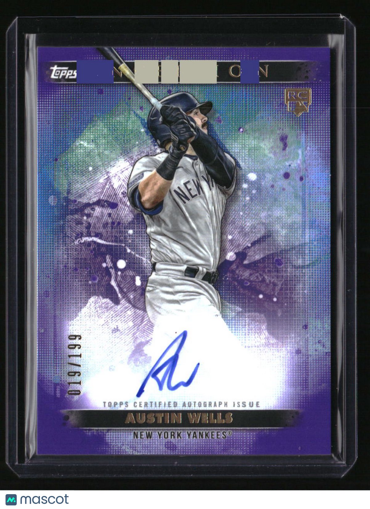 2024 Topps Inception Austin Wells Rookie and Emerging Star Auto Purple #/199