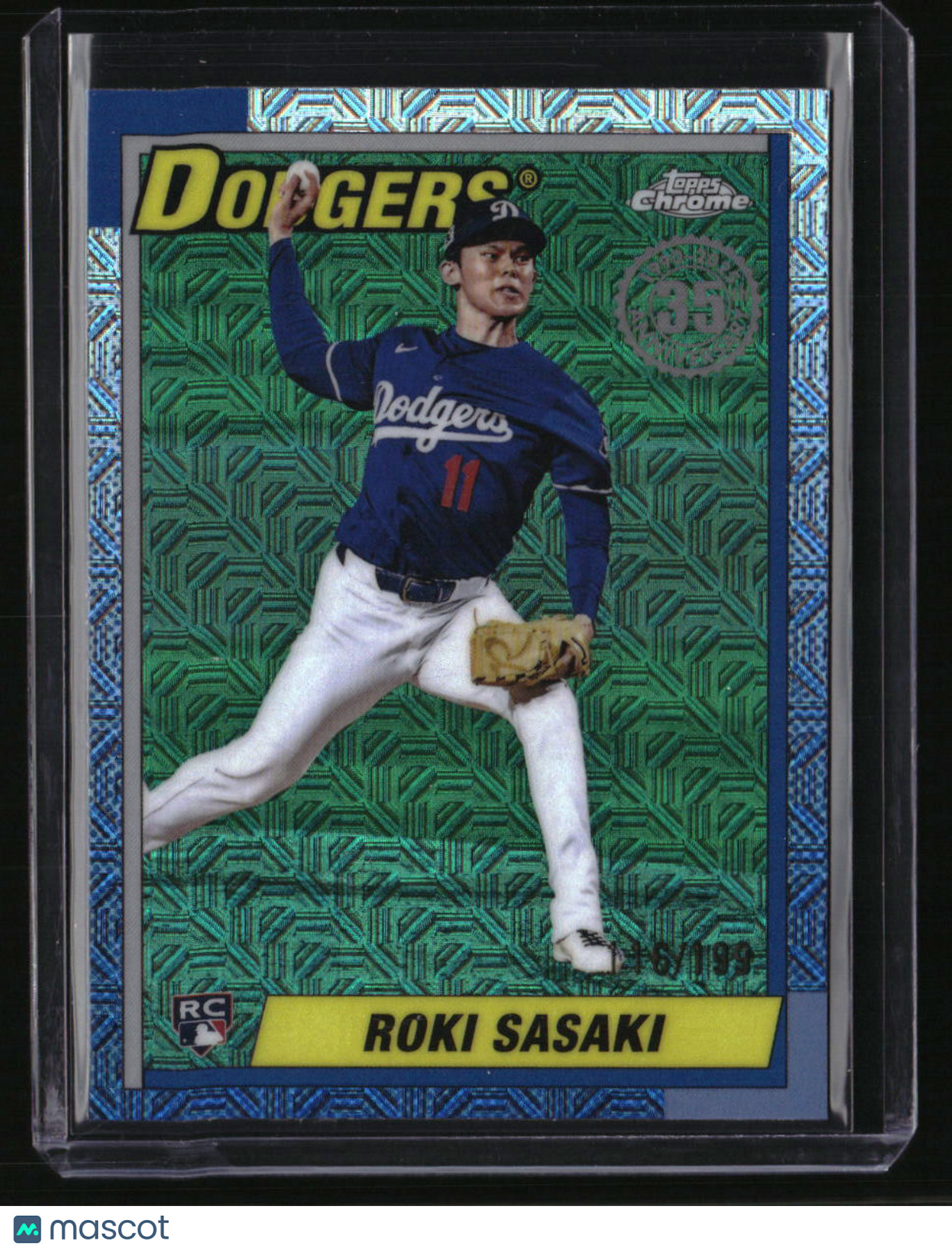 2025 Topps Roki Sasaki 35th Anniversary Chrome Aqua Refractors (Series Two)
