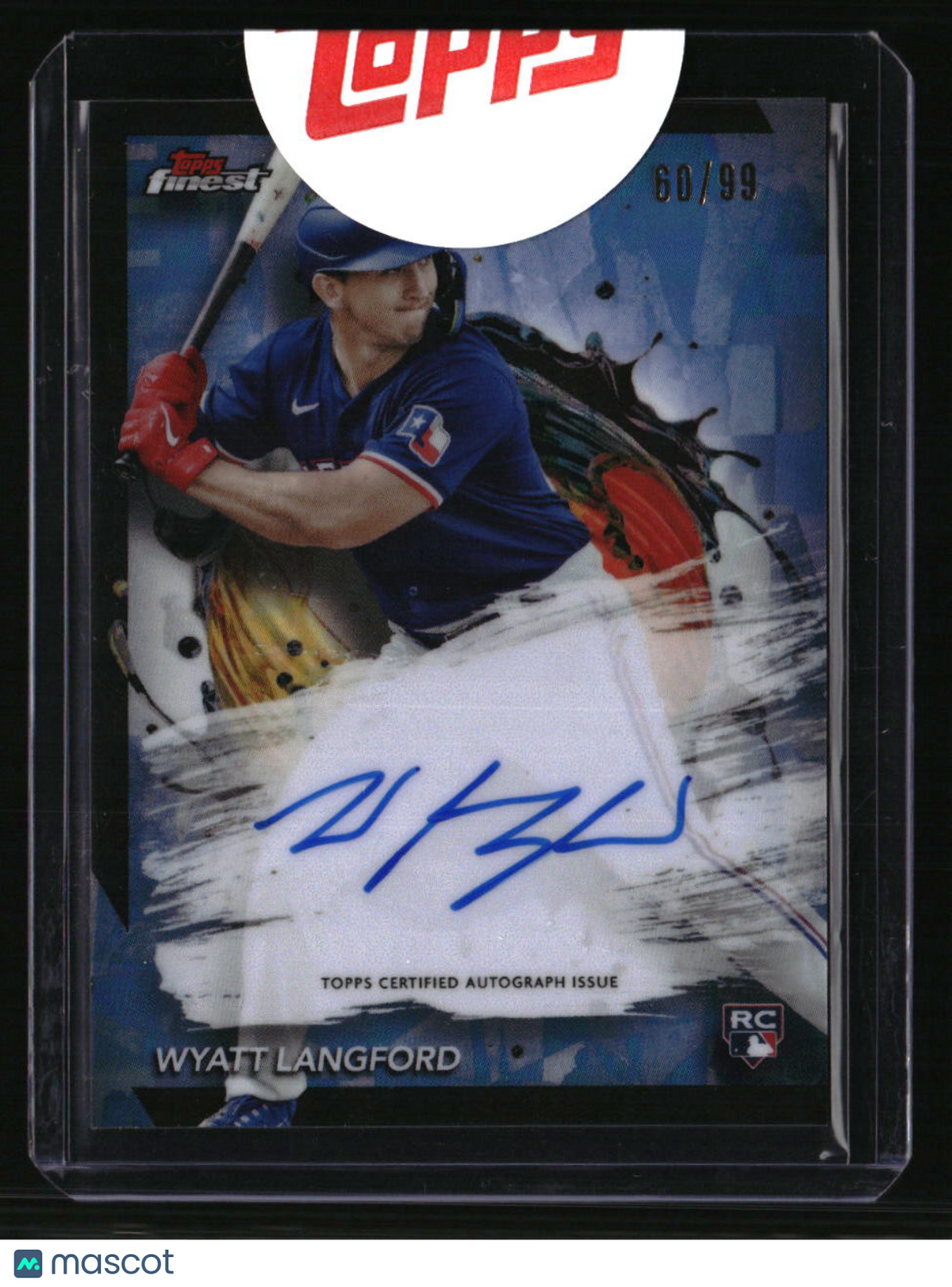 2024 Finest Wyatt Langford Finest Autographs Blue Refractors #/99
