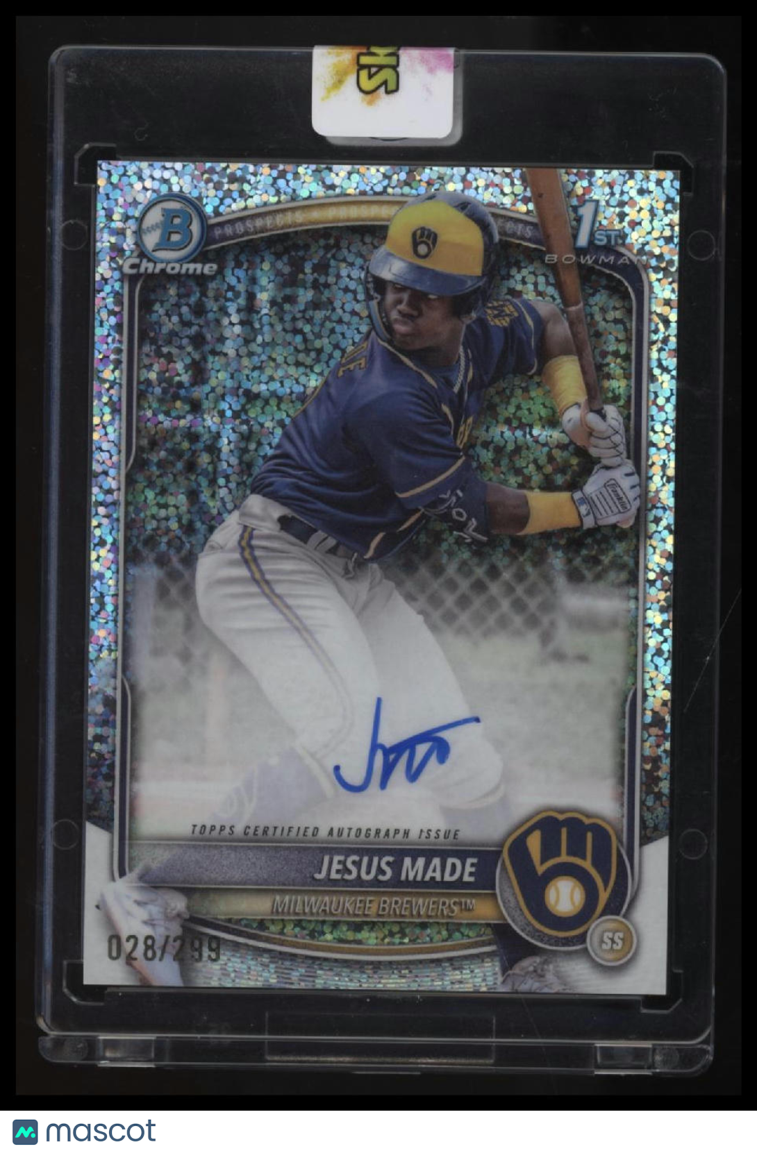2025 Bowman Jesus Made Chrome Prospects Autographs Speckle Refractor #/299