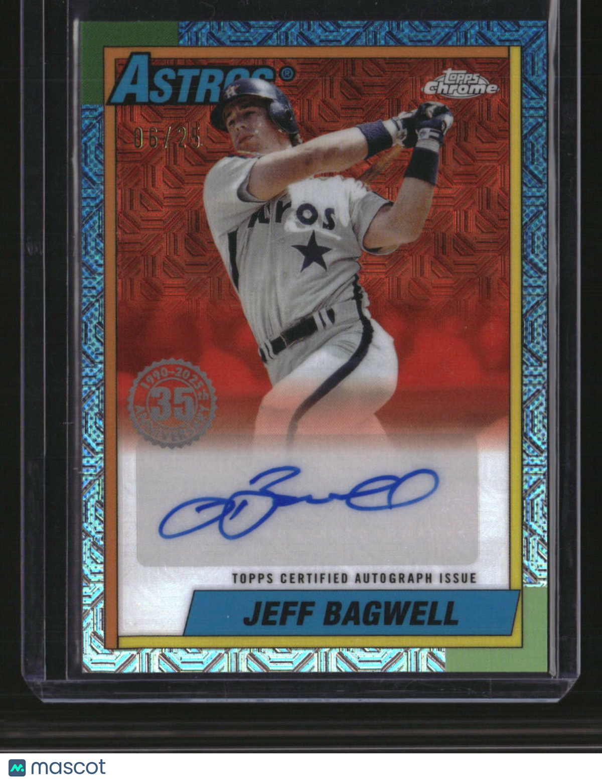 2025 Topps Jeff Bagwell 1990 Auto Orange Mojo #/25