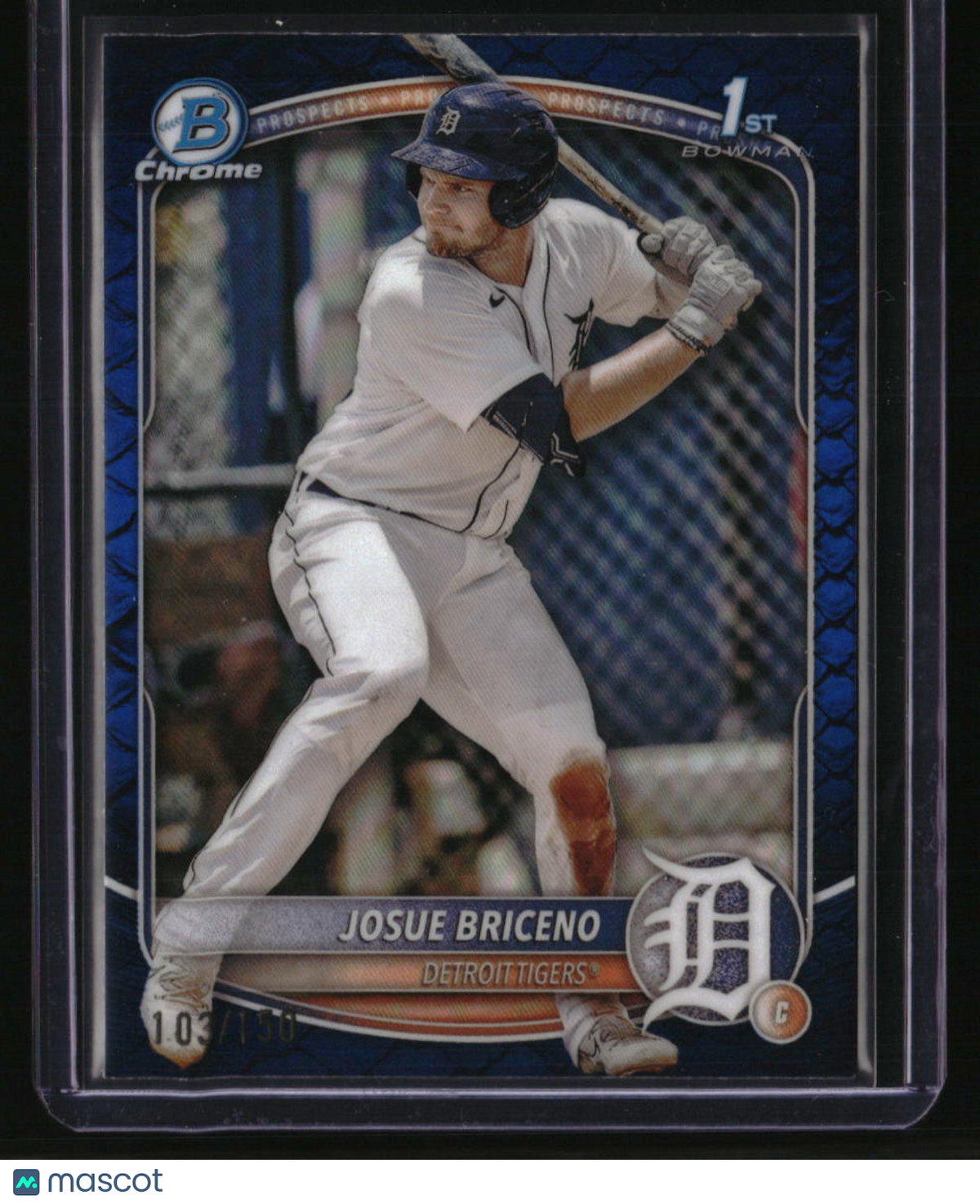 2025 Bowman Josue Briceno Chrome Prospects Reptilian Blue Refractor #/150