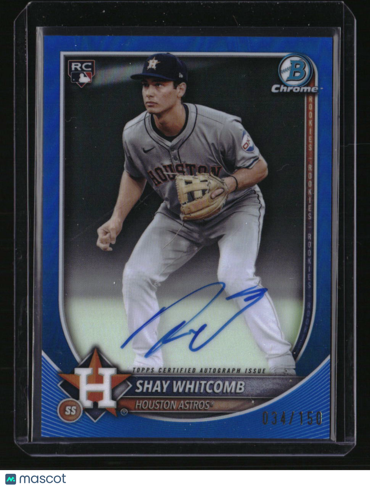2025 Bowman Shay Whitcomb Chrome Rookie Autographs Blue Refractor #/150