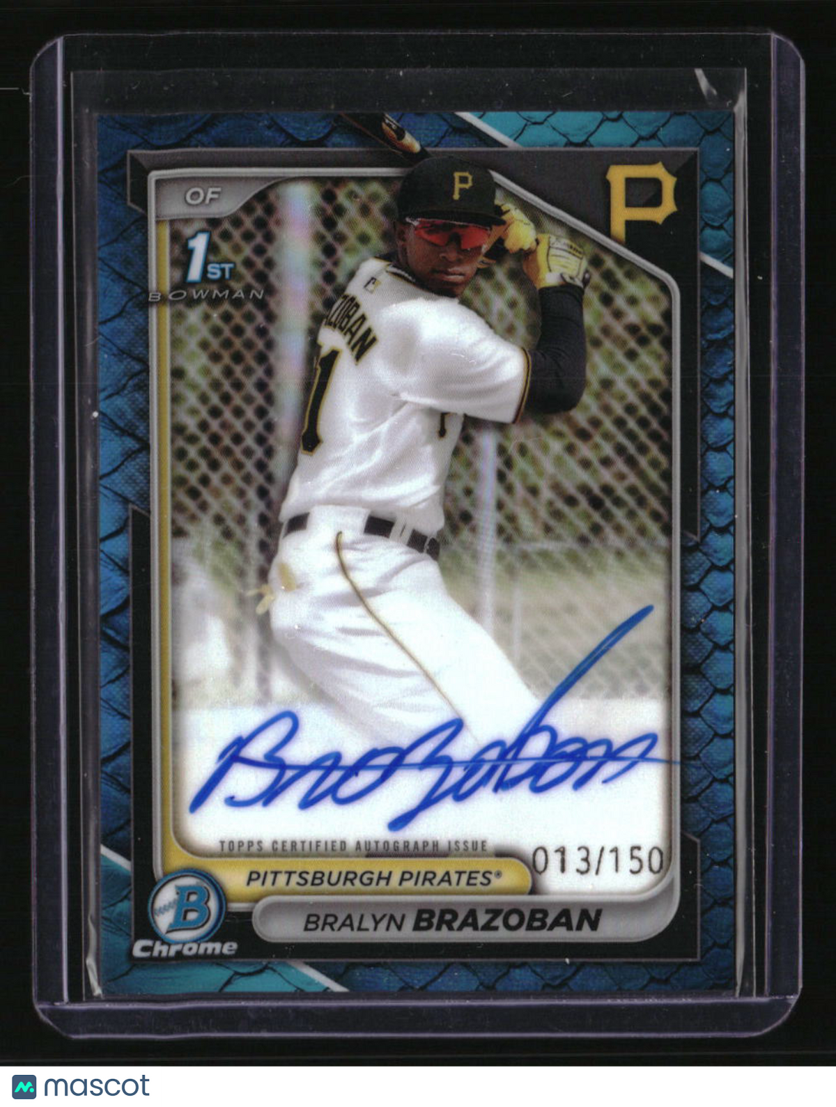 2024 Bowman Chrome Bralyn Brazoban Auto Reptilian Blue Refractors #/150