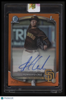 2025 Bowman Humberto Cruz Chrome Prospects Autographs Orange Refractor #/25