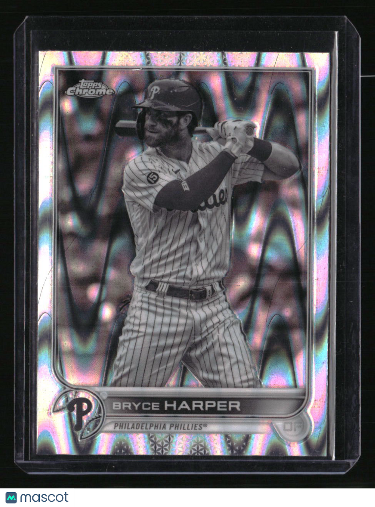 2022 Topps Chrome Sonic Bryce Harper Black &amp; White RayWave