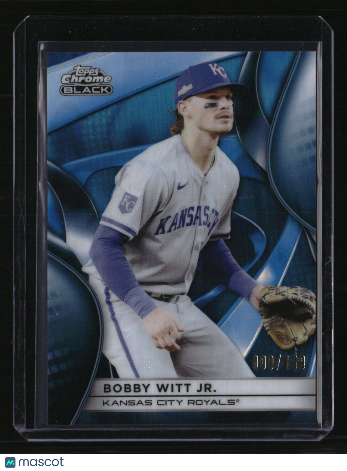 2025 Topps Chrome Black Bobby Witt Jr. Blue Refractors #/150