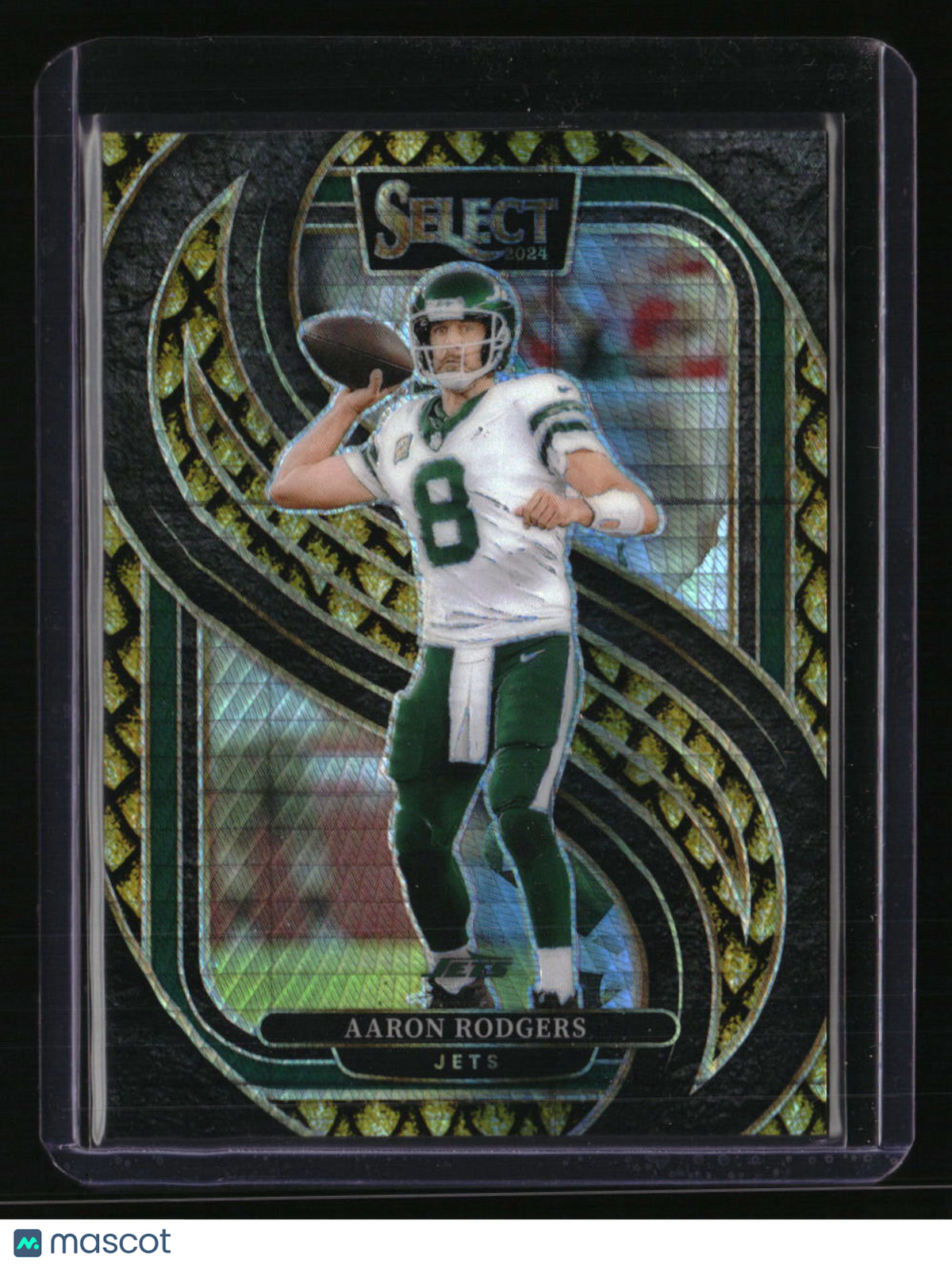 2024 Panini Select Aaron Rodgers Gold Dragon Scale Prizm #/10