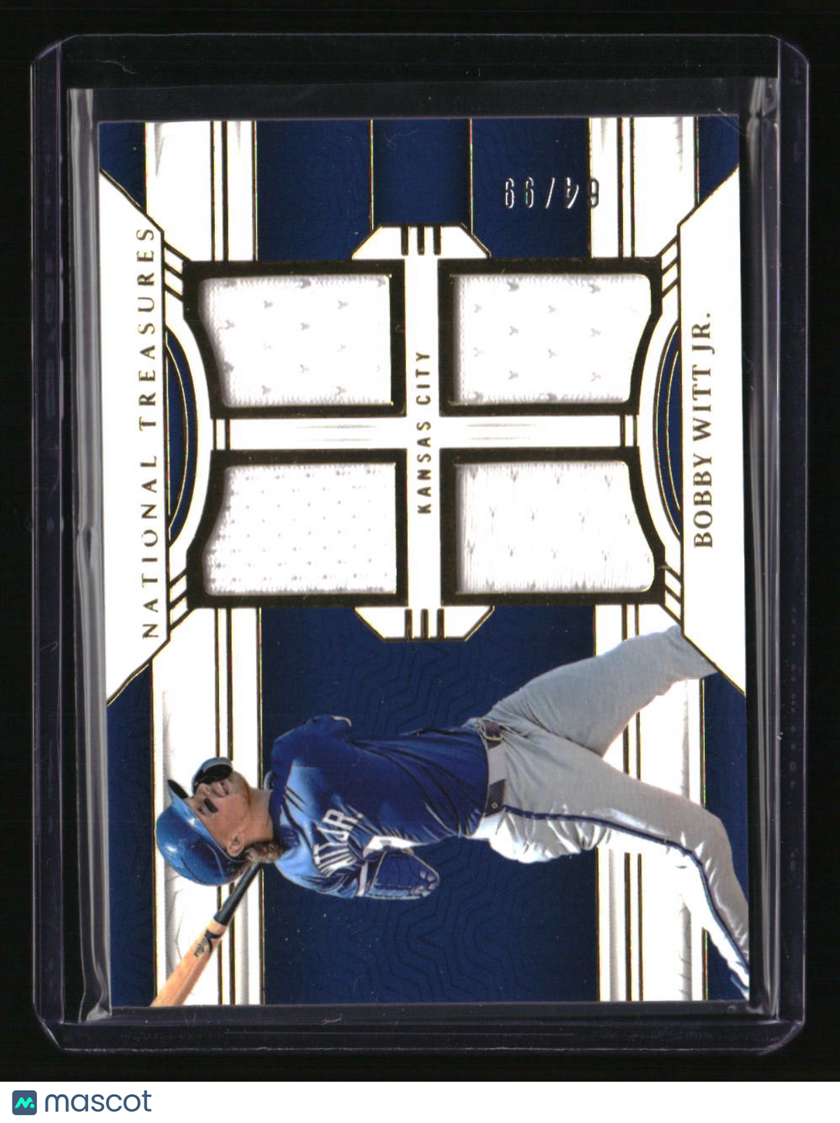 2024 Panini National Treasures Bobby Witt Jr. Game Gear Swatches Quad #/99