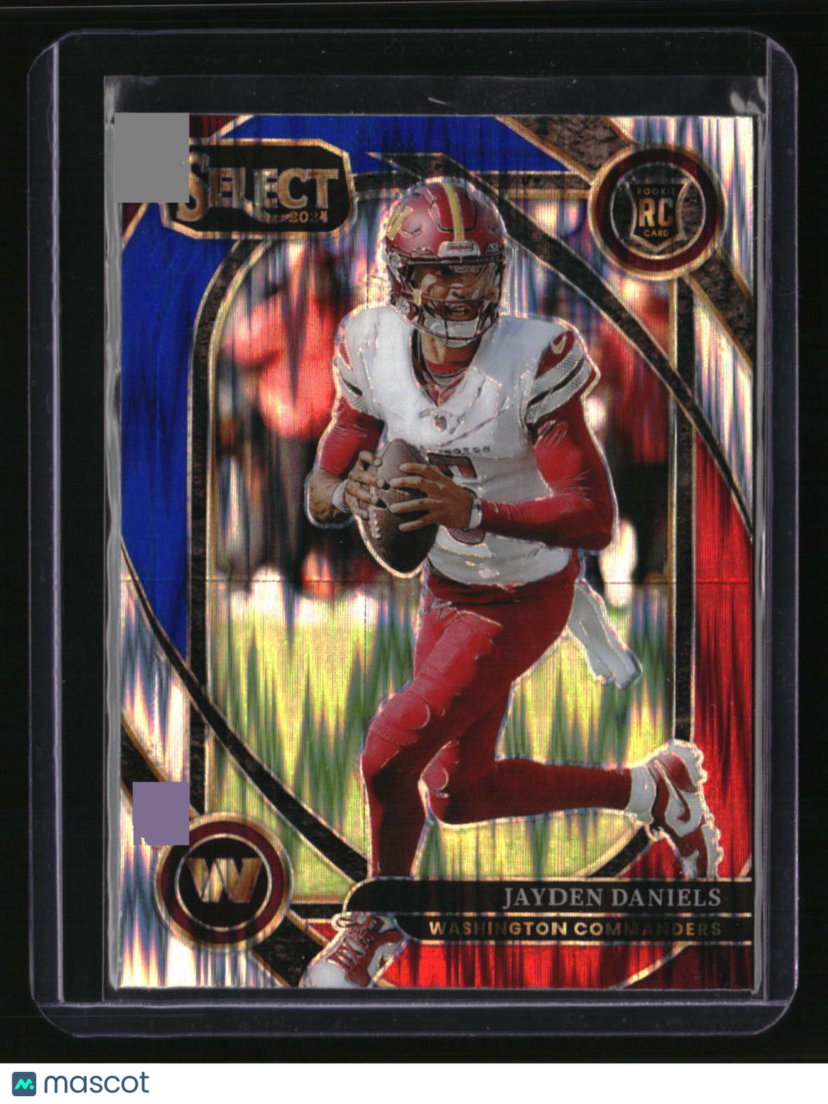 2024 Panini Select Jayden Daniels Red &amp; Blue Prizm Shock