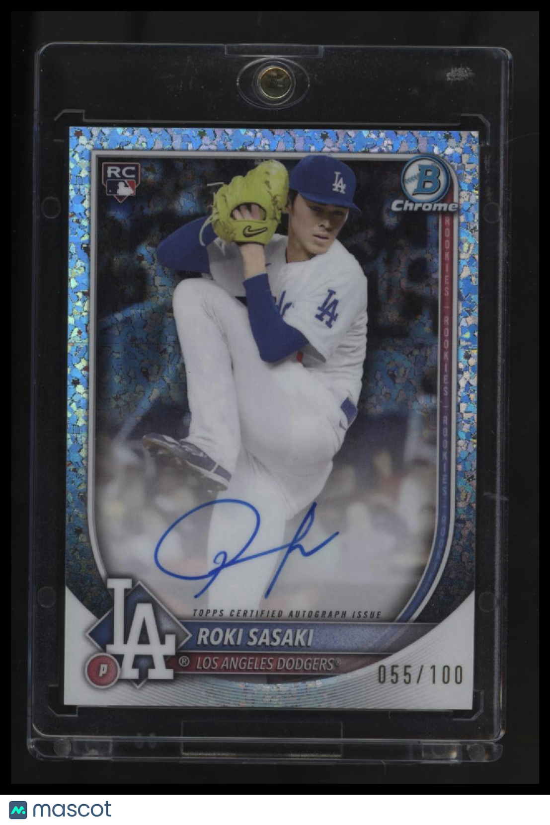 2025 Bowman Roki Sasaki Chrome Rookie Autographs Mini Diamond Refractor #/100