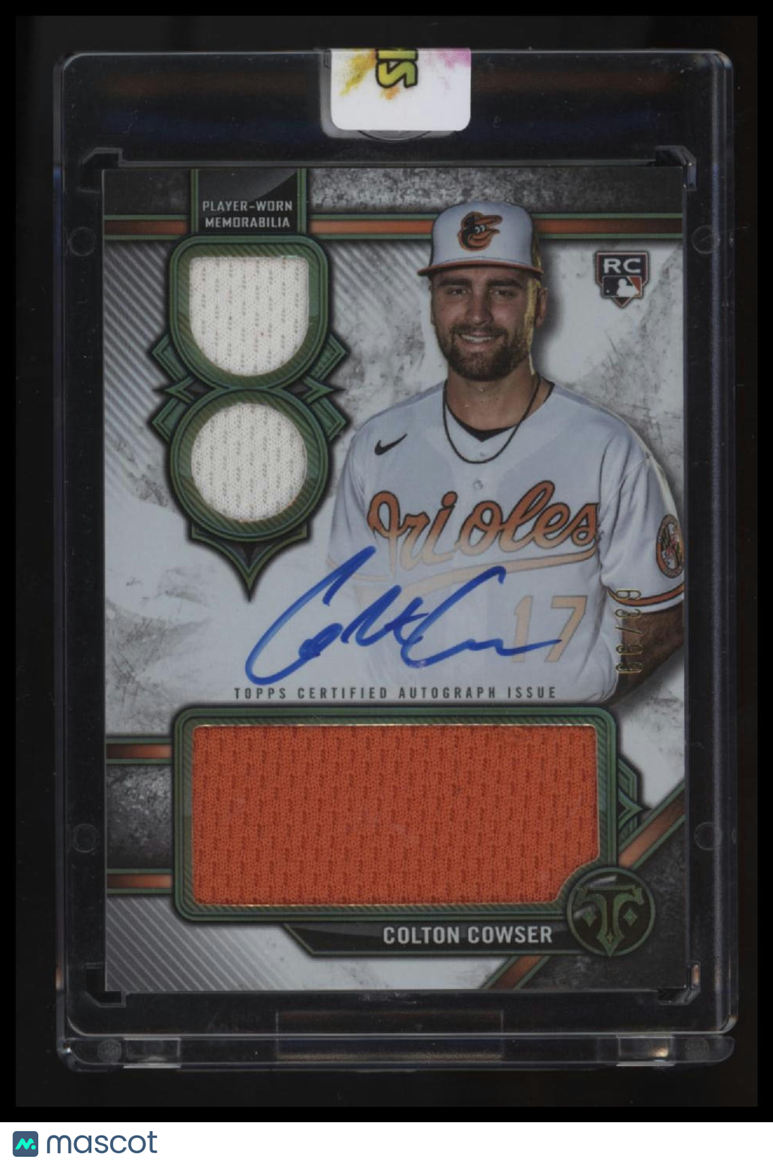 2024 Topps Triple Threads Colton Cowser Rookie Autographed Relics #/99