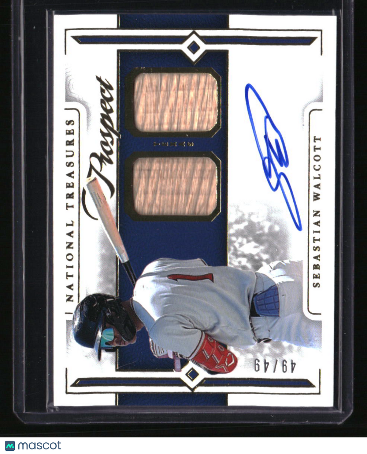 2024 Panini National Treasures Sebastian Walcott Prospect Lumber Sig. Gold #/49