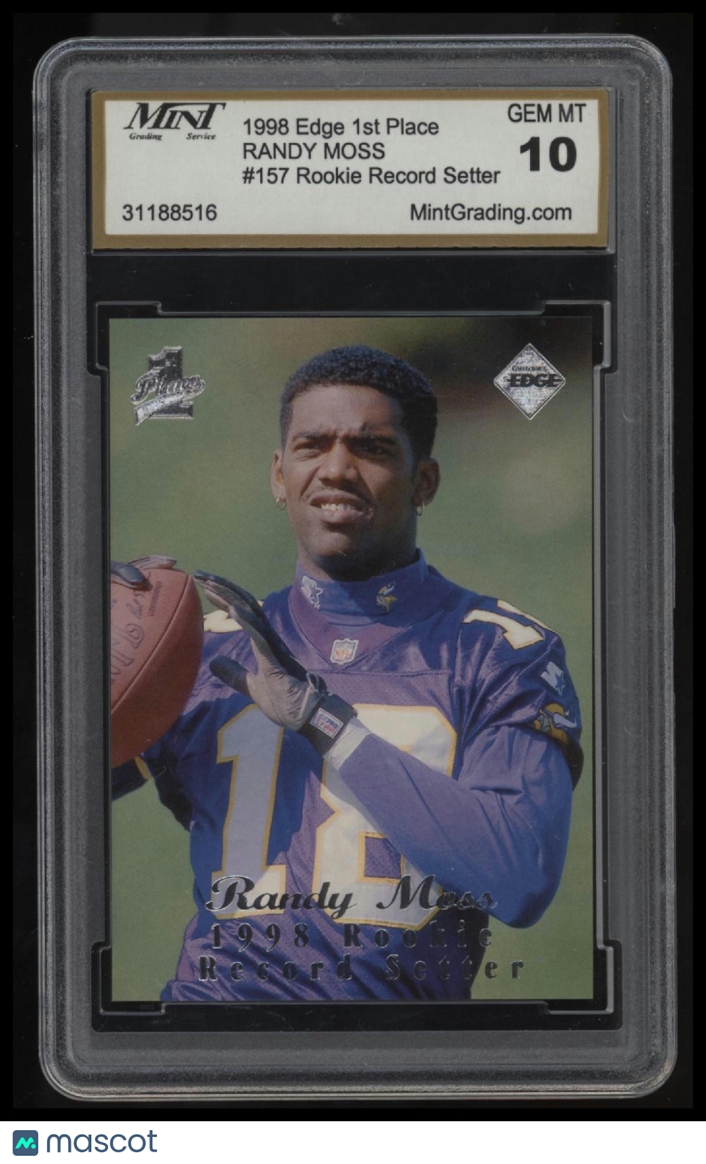 1998 Collector&#39;s Edge First Place Randy Moss Mint 10