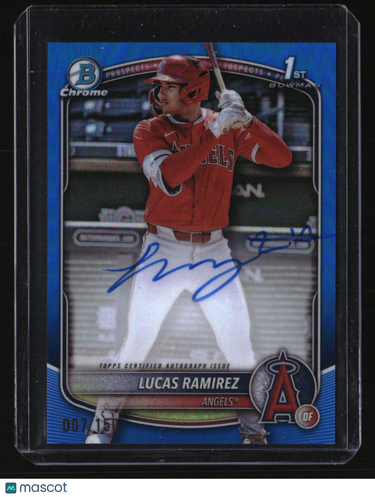 2025 Bowman Lucas Ramirez Chrome Prospects Autographs Blue Refractor #/150