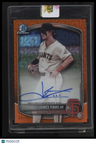 2025 Bowman James Tibbs III Chrome Prospects Autos Mojo Orange Refractor #/25
