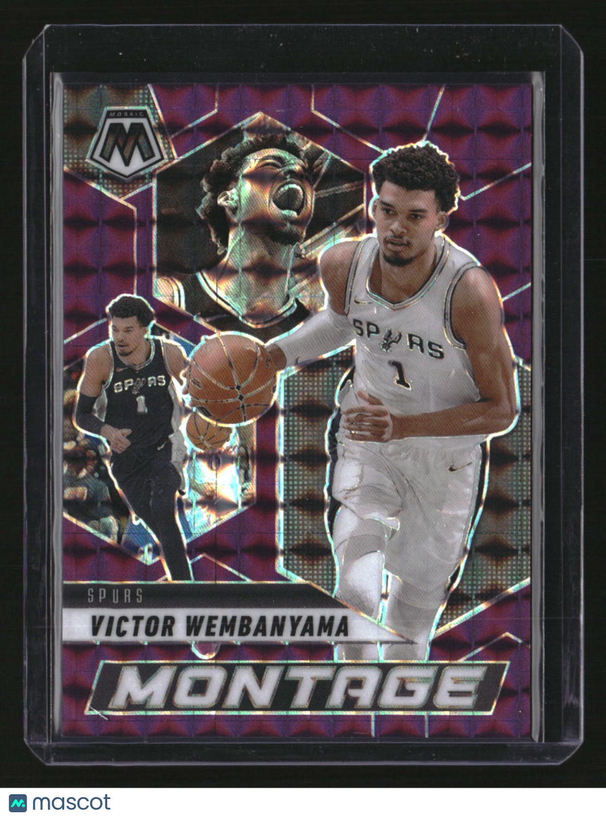 2024-25 Panini Mosaic Victor Wembanyama Montage Mosaic Purple #/99