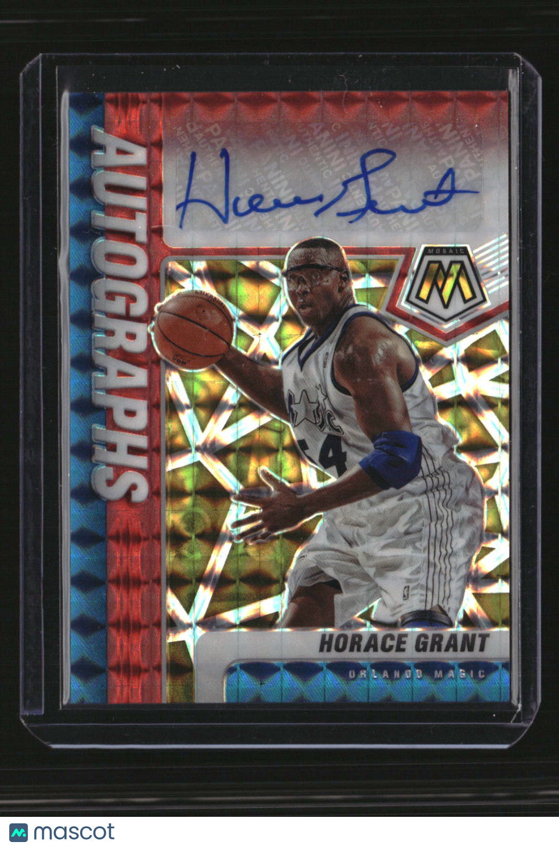 2020-21 Panini Mosaic Horace Grant Autographs Choice Fusion Red and Yellow