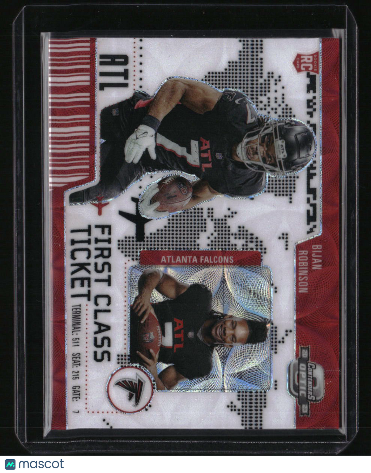 2023 Panini Contenders Optic Bijan Robinson First Class Ticket Black Scope #1/25