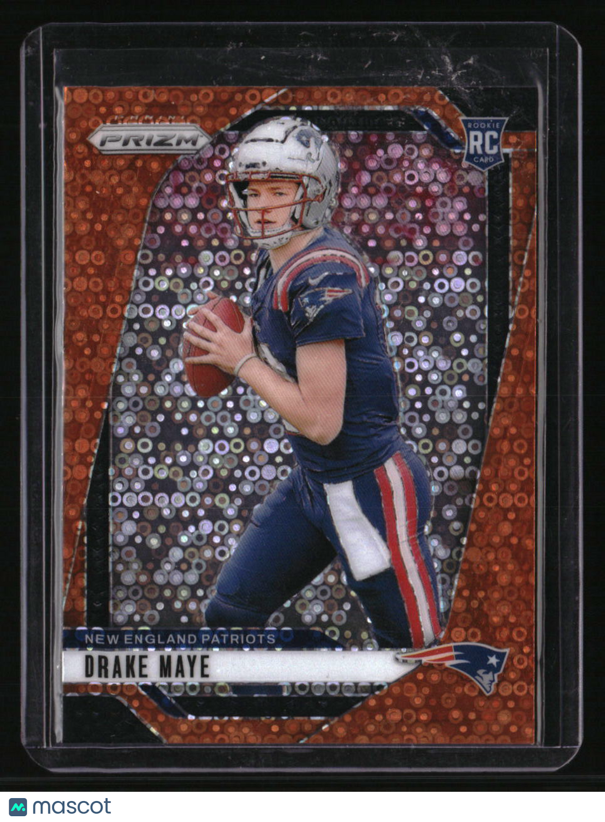 2024 Panini Prizm Drake Maye Orange Disco Prizm