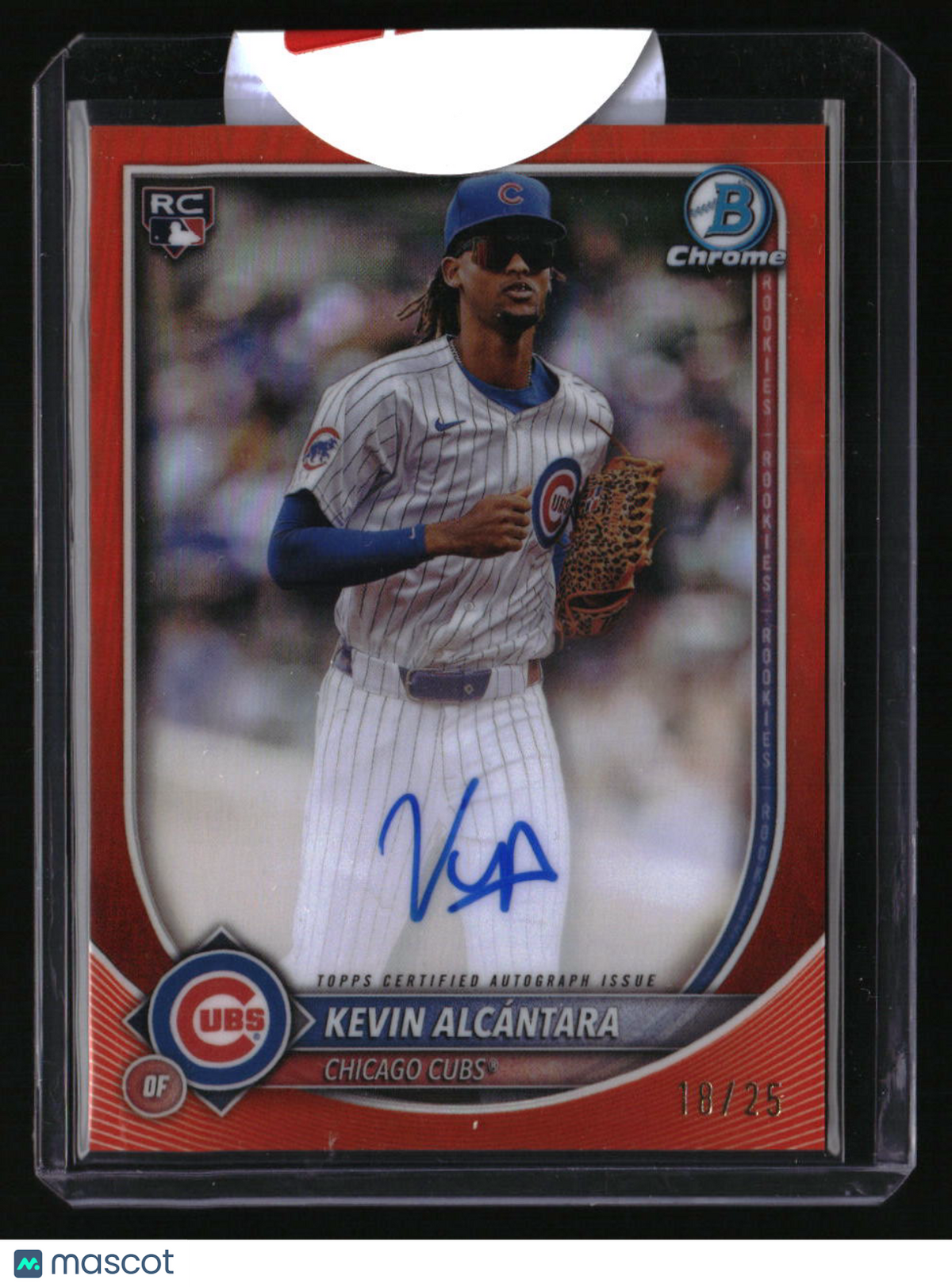 2025 Bowman Kevin Alcantara Chrome Rookie Autographs Orange Refractor #/25
