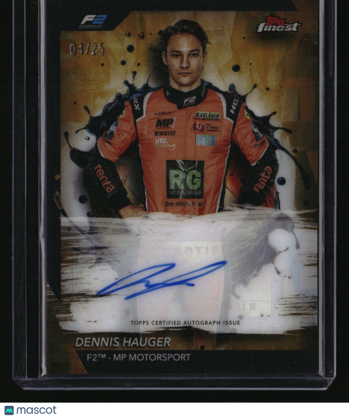 2024 Topps Finest Formula 1 Dennis Hauger Finest Autographs Gold Refractors #/25