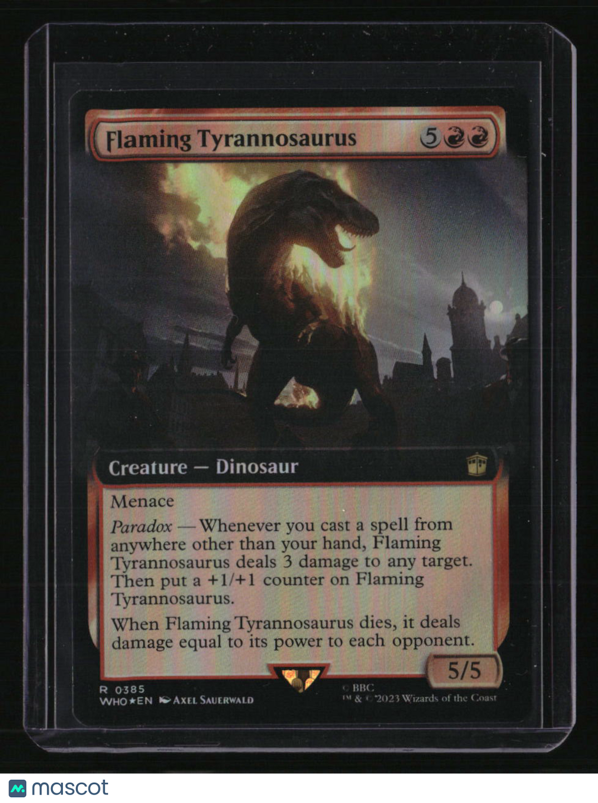 Universes Beyond: Doctor Who Flaming Tyrannosaurus (Extended Art) Foil