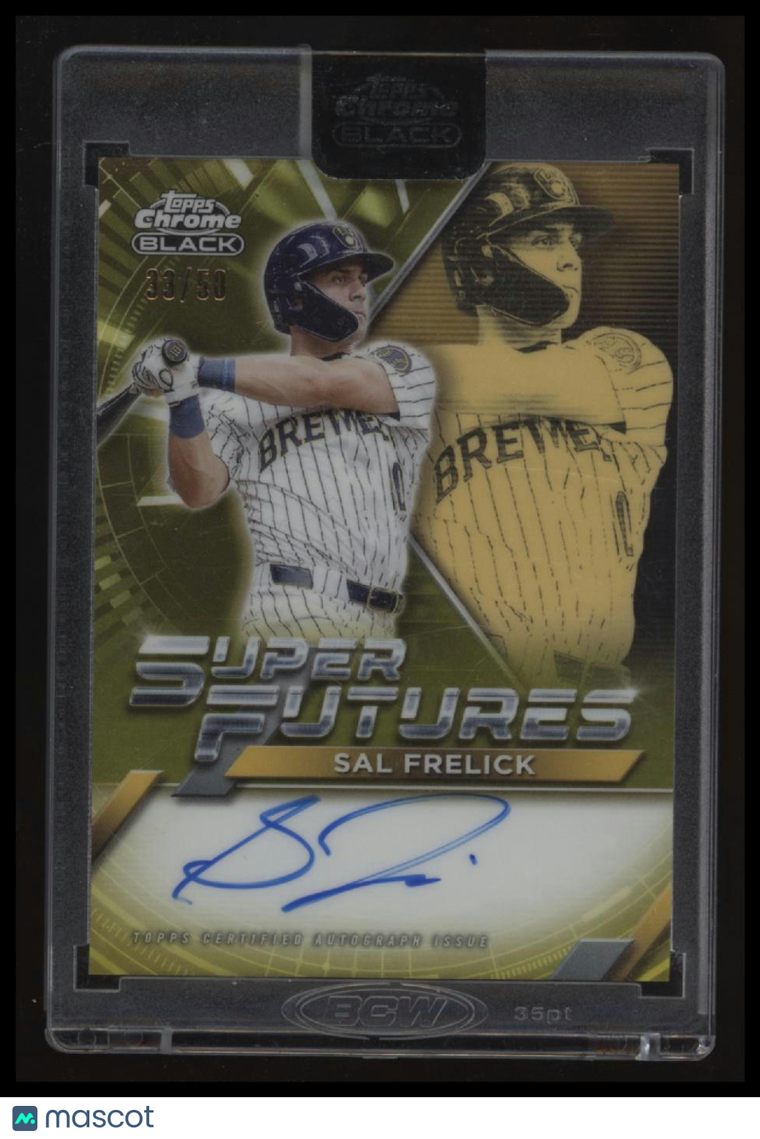 2025 Topps Chrome Black Sal Frelick Super Futures Auto Gold Refractors #/50