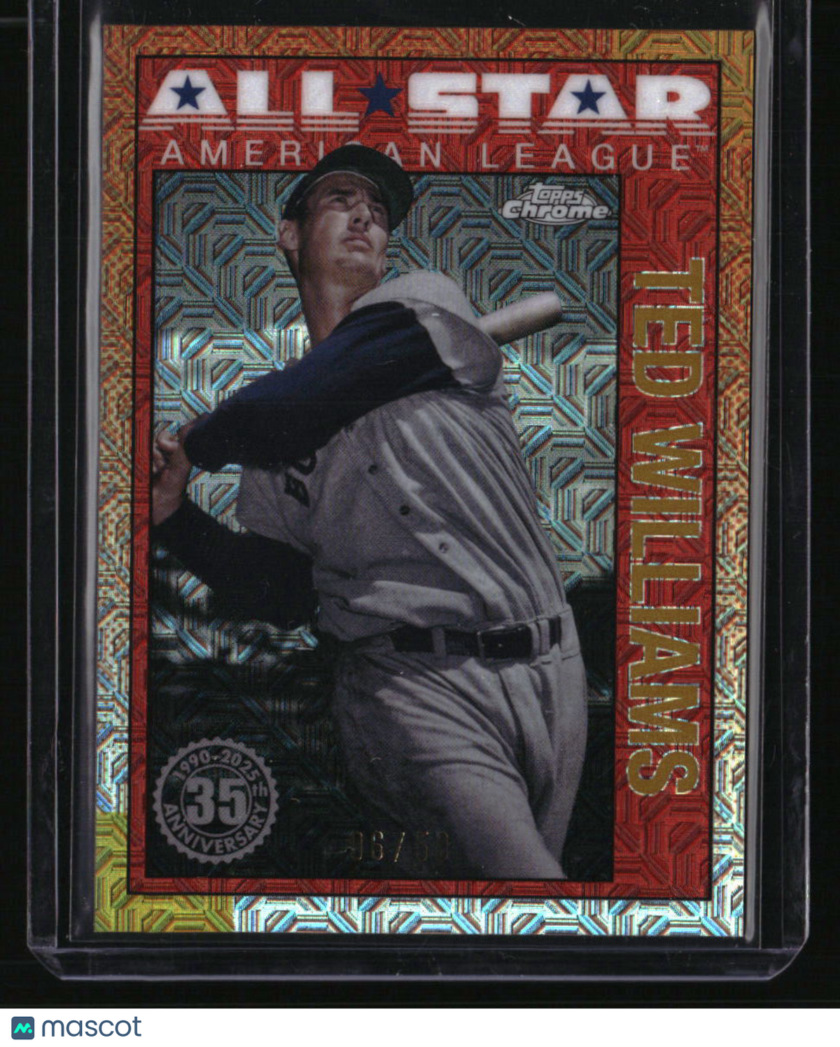 2025 Topps Ted Williams 35th Anniversary Chrome All-Stars Gold Refractors #/50